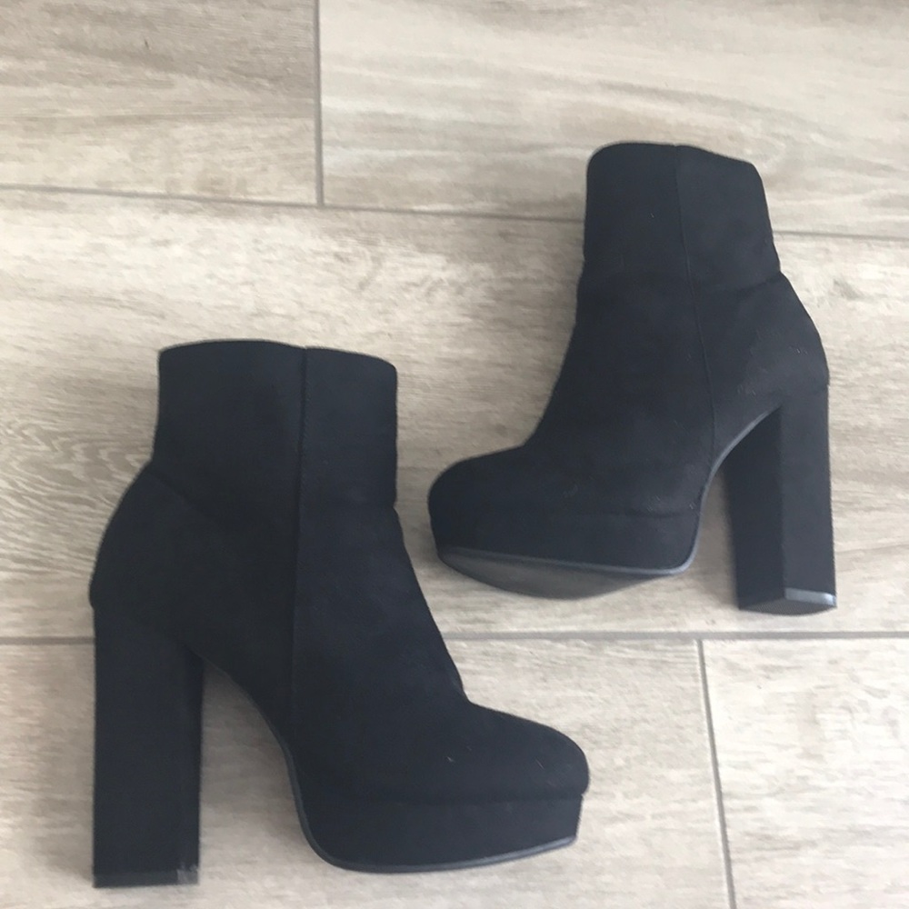 Black suede booties
